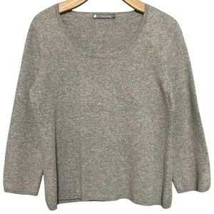 InCashmere by Colourworks Women’s XL Heather Grey Tissue Cashmere Knit Sweater